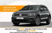 Purchase any new VW Tiguan and SAVE a massive R35 000 and only start paying in April