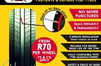 Never have another puncture! Buy 3 Get 1 FREE Tyre Seal - Prevent and repair any tyre 