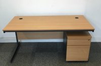 Office desk and side cabinet